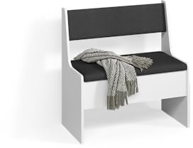 Livinity Banco de Comedor Tiberio, Blanco, 41.5 x 76.6 cm