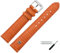 MARBURGER Uhrenarmband 12mm Leder Orange Silber Alligator Prägung Mit Naht - Montage Set 5281246000120