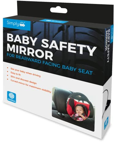 Simply Auto Baby Car Mirror | 360° Fully Adjustable Child Safety Car Mirror For Forward Facing Seat | Universal, Easy To Fit and Remove