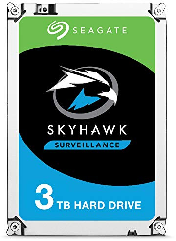 Seagate HDD Internal 3 TB SkyHawk SATA 3.5 Computer Hard Disk Drive - Silver