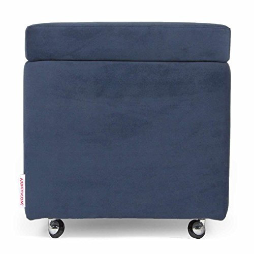 Arketicom New Pandora Swing Sitzsack Sitzhocker mit Rollen in Kunstleder Fußstütze mit Rollen Sessel Sitzbank gepolstert Gummi Feder Puff Design Hauptdécor Couchtisch 84x42x42h senfgelb