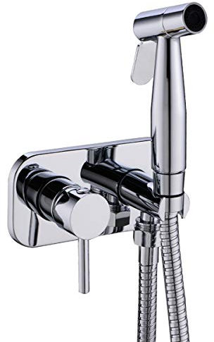 Trustmi Laiton encastré chaud et froid Bidet Pulvérisateur robinet kit, Chrome