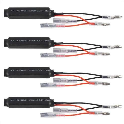 evermotor 4 Pezzi Resistenza 12V 10W LED Moto, DC 12V 10Ω per Frecce LED Moto, Resistore di Carico di Potenza, Cavo SMD, Mini Indicatori di Direzione, Adattatore Luce