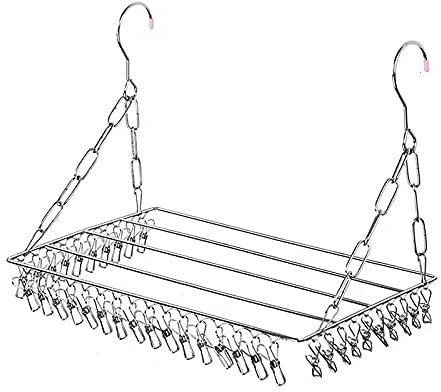 Matty-LZ Multifunktions Wäscheständer aus Edelstahl, Klein Hängend Wäscheständer, Mini Wäscheständer Keine Peg / 36 Peg / 45 Peg / 100 Peg (40cm x 25cm - 36 Peg)