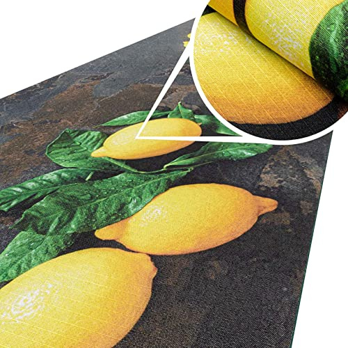ANRO Küchenteppich Küchenläufer Teppich Läufer Küche waschbar rutschfest Limoncello Abwaschbar 160 x 52cm