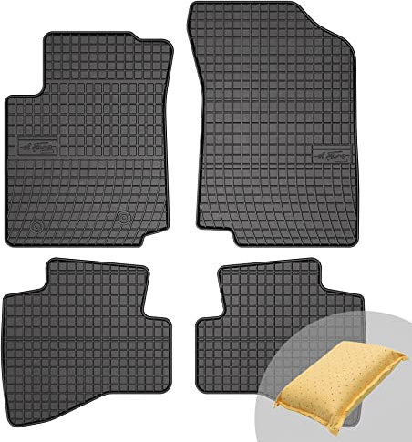FROGUM EL Toro Gummimatten Ganzjähriges-Set von Autofussmatte Auto Fußmatten für Citroën C1 II 2014-2021, für Peugeot 108 2014-2021, für Toyota Aygo II 2014-2021 | Beständiges Gummi Material