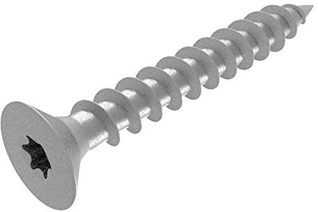 SECCARO Tornillo para madera aglomerada, 4 x 30 mm, acero inoxidable V2A, VA A2, tornillo para madera con rosca completa, TX/hexágono interior, 250 unidades