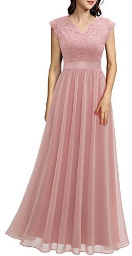 Dressystar Dam balklänning maxi långa aftonklänningar elegant för bröllop spets cocktail tröja