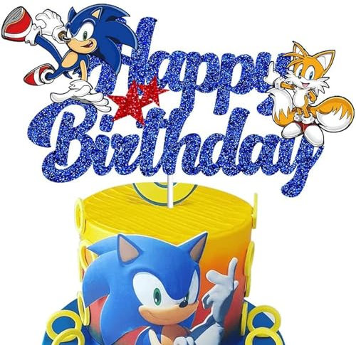 Jofiesu Cartoon Birthday Cake Toppers,Cartoon Party Decorations - cake topper cupcake toppers for kid, Birthday Party Decorations (Navy)