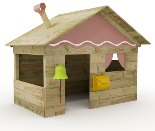 Casetta Wickey Hostel - casetta in legno per bambini, casetta da giardino per bambini, estremamente resistente alle intemperie - in legno massiccio impregnato a pressione - rosa pastello