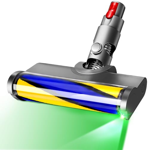 Spazzola a rullo morbida per Dyson V12 Detect Slim / V10 Slim Accessori, senza fili, per pavimenti in legno duro con luce verde