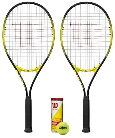 Wilson Energy XL Tennisschläger-Set mit 2 Schlägern und Meisterschaftsbällen