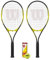 Wilson Energy XL Ensemble de raquettes de tennis avec 2 raquettes et balles de championnat