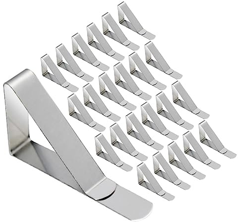 MOLUCKFU 24piezas Sujetamanteles Pinzas Triangulares para Manteles Abrazaderas Antioxidantes para Fijar Manteles Uso Fiestas y Eventos