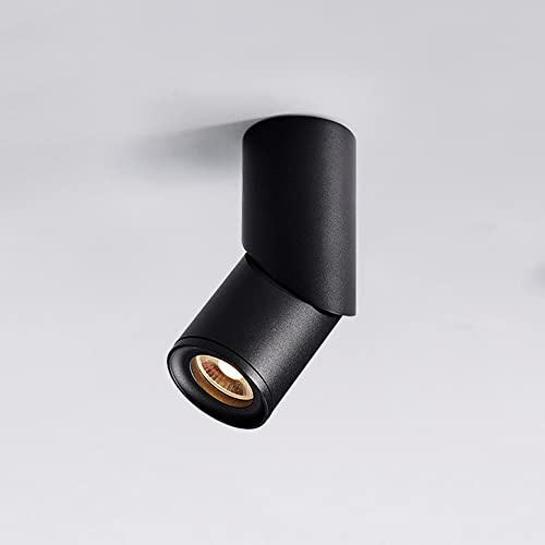 Foco de Techo LED Negro, lámpara de Acento con Foco Ajustable, luminaria de Superficie giratoria, iluminación para galerías de Interiores y Mini focos de Acento.