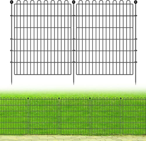 ​​Clôture d'étang,Clôture Jardin Métallique 10 Panneaux (75x81cm) avec 11 Piquets d'Ancrage, Grillage pour Enclos à Chien, Démarcation de Terrain et Bassin​​