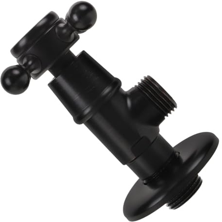 Outanaya Válvula Ángulo de Cierre para Fregadero y Lavabo Cuerpo Inoxidable Mate Negro Resistente Altas Temperaturas Fácil de Instalar para Baño y Cocina