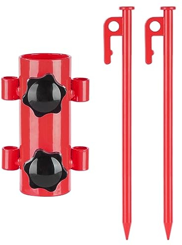 Luyismer Camping Tent Rod Holder Canopy Fixed Tube Stand With Peg Adjustable Awning Accessories Camping Rod Wind Proof Outdoor Accessories Hiking Fishing Bracket Outdoor Awning