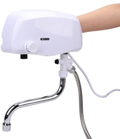 Matybobe 6000W Omedelbar Varmvattenberedare, Snabb Uppvärmning 3 Sekunder Varmvatten Elektrisk Tanklös för Köksbadrum, med Läckageskydd och Väggmonterad Design (#1)