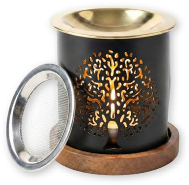 SonKo Weihrauchbrenner Räucherstövchen mit Sieb zum Räuchern und Meditation - spirituelle Geschenke zum Räuchern von weißer Salbei, Weihrauch, Boswellia