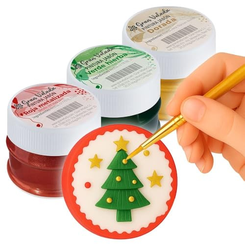 Gran Velada - Pack 3 Pinturas para Jabón Navidad 3 x 30 ml | Colorante para Jabones Artesanales Rojo Verde Dorado | Ideal para Jabón de Glicerina y Hacer Jabones DIY