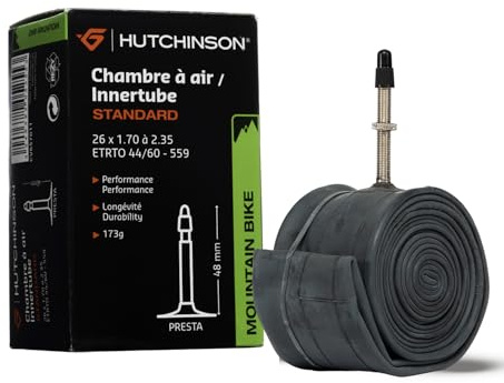 Hutchinson – slang – MTB – standard – hållbar och punkteringssäker – klipp- och presta-ventiler – tjocklek 0,9 mm