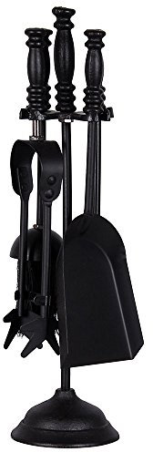 Home Discount® 5 pièces Malham Fire Serviteur de cheminée, Noir