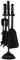 Fire Vida 5 Piece Malham Fireplace Companion Set - Black Steel Fireside Tool Kit with Stand - Includes Poker, Tongs, Brush & Shovel - Ideal for Fireplaces, Wood Burners & Fire Pits