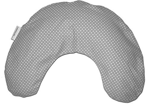 Theraline Schlaf- und Nackenkissen mittel Gr. 100x21cm | Perlenfüllung | inkl. Bezug Punkte grau