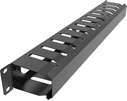 Jingchengmei 1HE Kabelmanagement-Käfig - Rangier-Panel - 19-Zoll Kabel Durchführung - Abnehmbare Blende, Schwarz