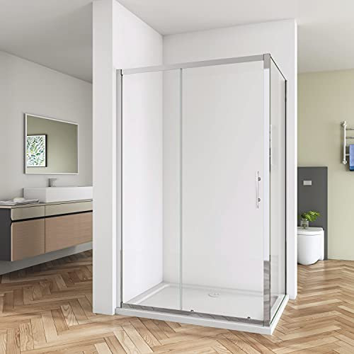 Huiyang 1200x700mm Tempered Glass 5mm Sliding Door Shower Enclosure Cubicle + Side Panel