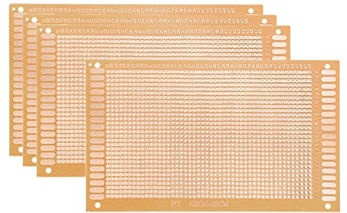 QUARKZMAN 9x15cm Universale Carta Stampato Circuito Scheda x 4pz Singolo Lato Prototipazione Schede per Elettronica Progetti