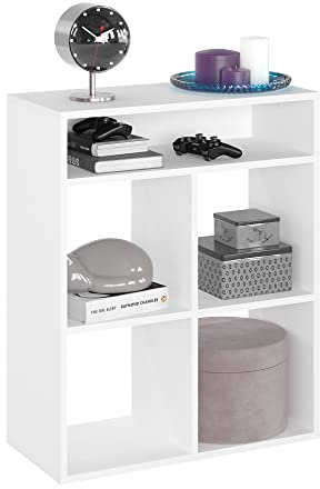 KOMTO Regal Weiß - Bücherregal Standregal Würfelregal Büroregal 65,8 х 30,7 х 80,4 cm Bücherschrank RIM4 für Kinderzimmer Regal Wohnzimmer