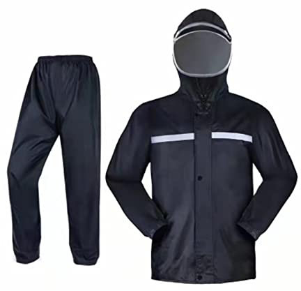 CAUYDY Damen Herren Regenanzug Atmungsaktive Regenkombi Motorrad Schneeanzug Regenjacke und Hose mit Reflexstreifen Regenbekleidung für Radfahren Regenanzug Fahrrad
