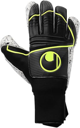 uhlsport Supergrip+ Flex Frame Carbon, Kinder und Erwachsene Torwarthandschuhe, Noir/Jaune Fluo, 10.5 -