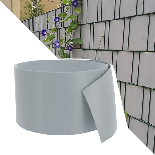 FIVMEN Tiras de protección visual de PVC duro, 2,5 m x 19 cm, lámina de protección visual opaca, anti UV, para valla de doble varilla, valla de jardín, protección visual (gris)
