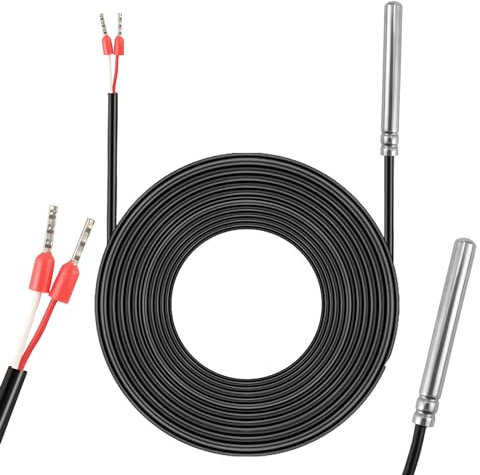 5M PT1000 Temperatursensor Wasserdicht Temperaturfühler mit PVC Edelstahl Waterproof Probe Kompatibel mit Raspberry Pi