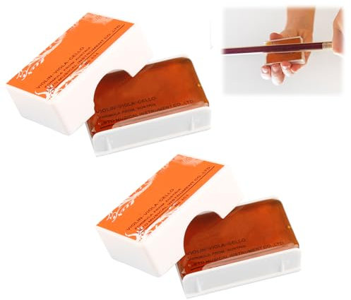 2er-Pack Kolophonium, Kolophonium Geige Kolophonium für Cello Kolophonium Bogenharz Durchsichtiges Hochwertiges Staubarm Kolophonium ideal für Streichinstrumente Inklusive Schutzetui (Set C)