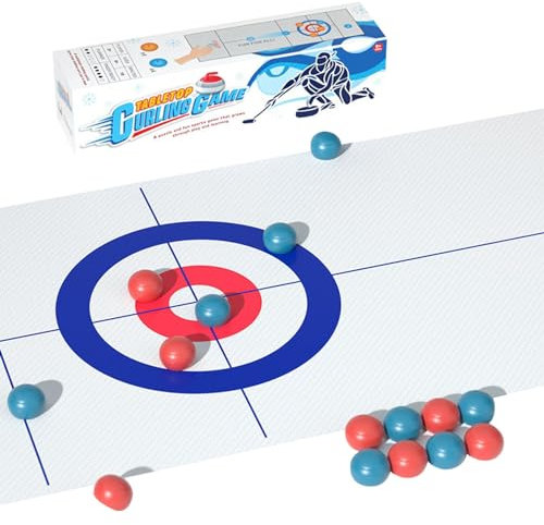 Tabletop-Sport-Curling-Spiel, Curling-Spiel für Familien, tragbares Curling-Spielset, einfach einzurichtendes Curling-Spiel, kompakte, unterhaltsame Familienspiele, tragbare Tabletop-Spiele für die Re