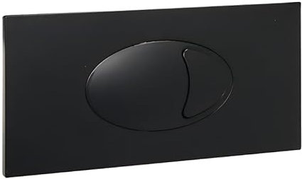 Large Matt Black Cable Operated Dual Flush Plate with Oval Buttons