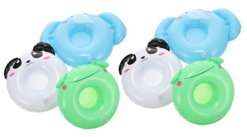 JECOMPRIS 6pièces Porte-gobelets Gonflables Animaux Cartoon Design Tapis De Boisson pour Piscine Et