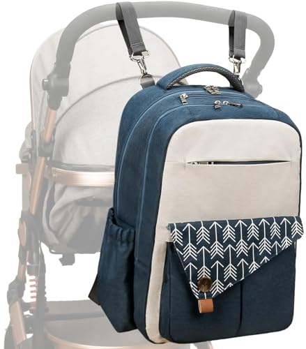Sac à dos à couches pour femmes - sac enfant élégant et fonctionnel, grande capacité avec poches isolées | Sac à langer pour poussette double couche, sac à dos de voyage multifonction, imperm able