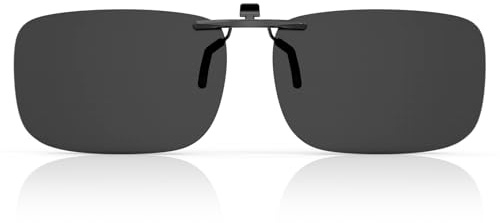 Goiteia Polarized Clip on Sunglasses over Prescription Glasses for Men Women,15° Curve to Match Curved Frame,Non-Flip Up Compact Fit(60 * 40mm)