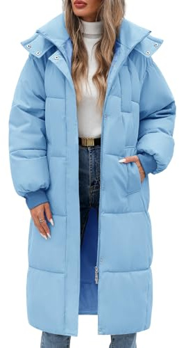 RITOSTA Abrigos Largo Mujer Invierno Chaqueta Acolchada Gruesa Parka con Capucha Abrigo Plumas Chaqueta de Plumón Chaqueta Cálida de Algodón a Prueba de Viento con Cremallera Bolsillos