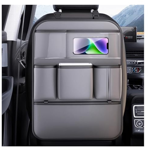 XINYUNFEI Organizador Asiento Trasero Coche para Suzuki S-Cross (JY) 2.Gen, Protector Antipatadas para El Asiento Trasero, Almacenamiento para Tabletas Impermeable(Grey,One)