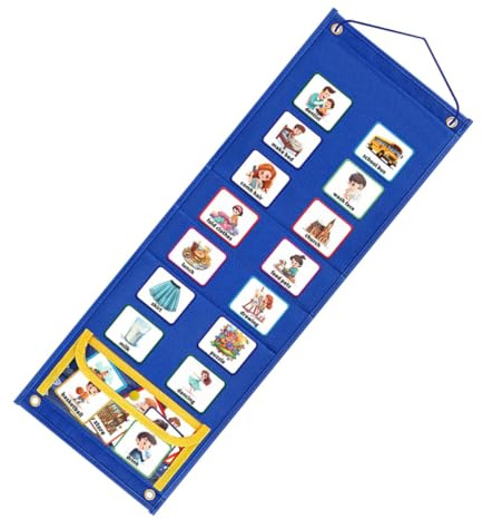 FUNNETOYU Tabla de Tareas Diarias para Niños Diseño Resistente y Material No Tejido, Calendario Visual para Habitación y Hogar Que Fomenta la Rutina y Refuerza Premios