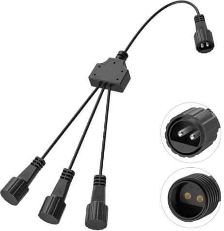 A.bigwhale Connettore Luci Natale 2 Pin Splitter, 1 a 3 Connettore IP65 Impermeabile Connettori Cavo di Prolunga per Stringa Catena Luminosa Interno Esterno