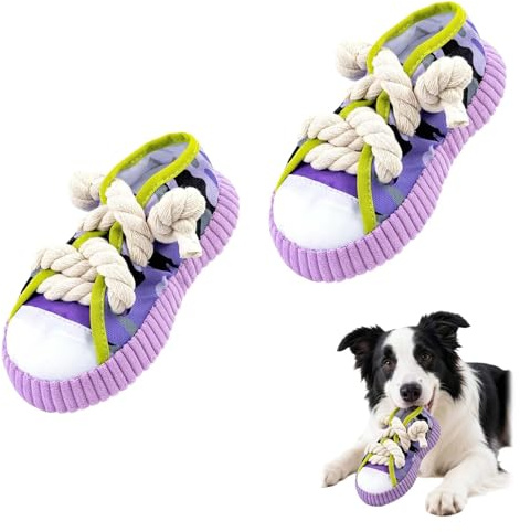 2 pcs Giocattolo squittente a forma di scarpa,Giocattoli per cuccioli da masticare, Giocattolo per cuccioli cigolante, adatto per cani di piccola taglia con cui giocare, può aiutare con la dentizione