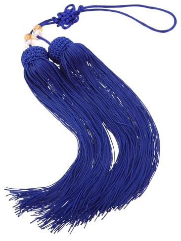 Pompom D'épée Kung-fu Traditionnel Chinois en Tissu Bleu pour Scène | Ornement à Nœud, Accessoire D'arts Martiaux, Installation Facile, Résiste à L'usure, Usage Entraînement