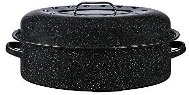 GRANITEWARE Cocotte GM Casseruola Roaster Modello 509, 46 x 31 x 19 cm, in Acciaio smaltato, Carbonio, 1-Nero, 32 cm